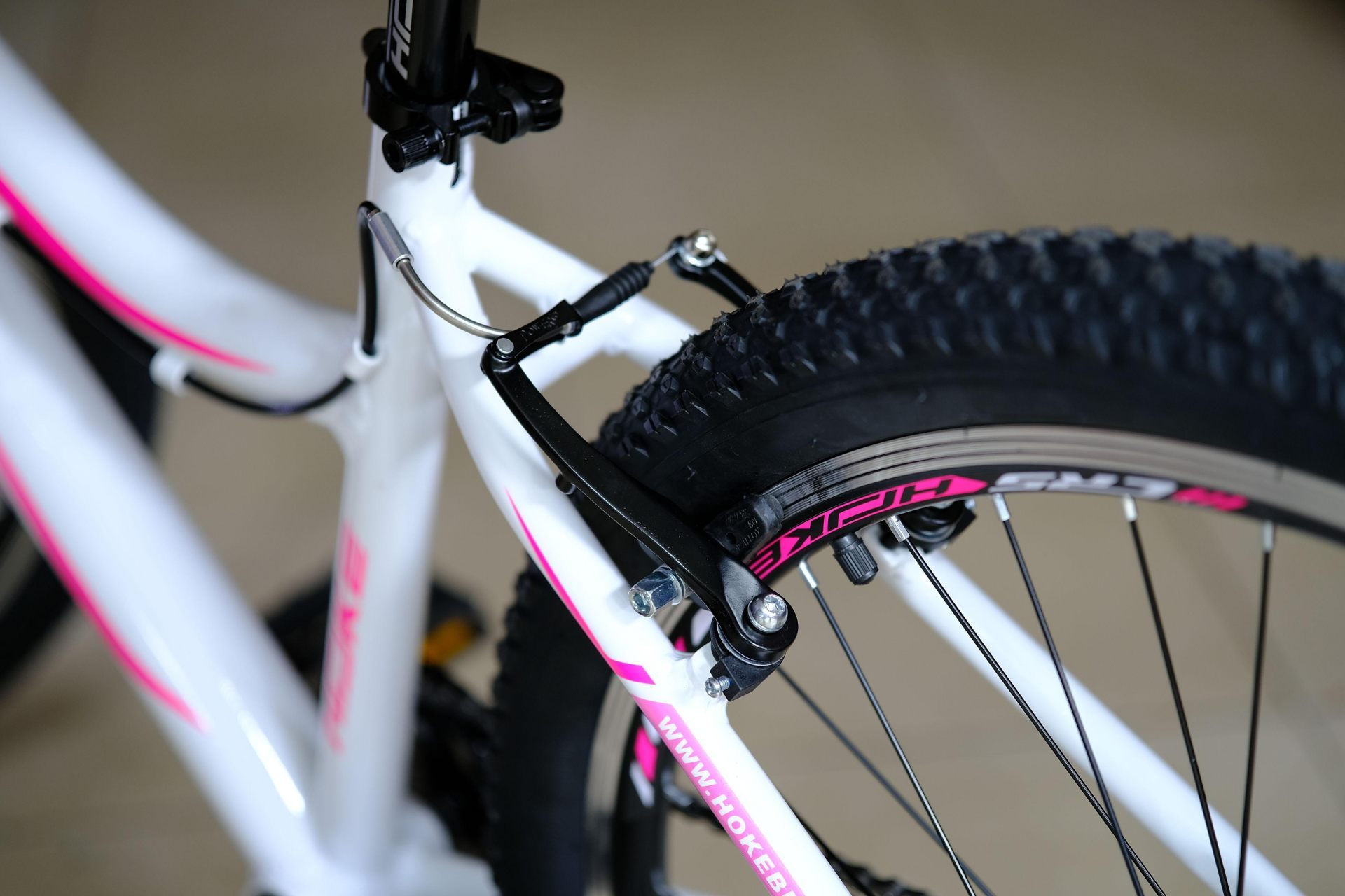 Тормоз V-Br-ободной AL HOKE Jade 50 V белый-розовый 15