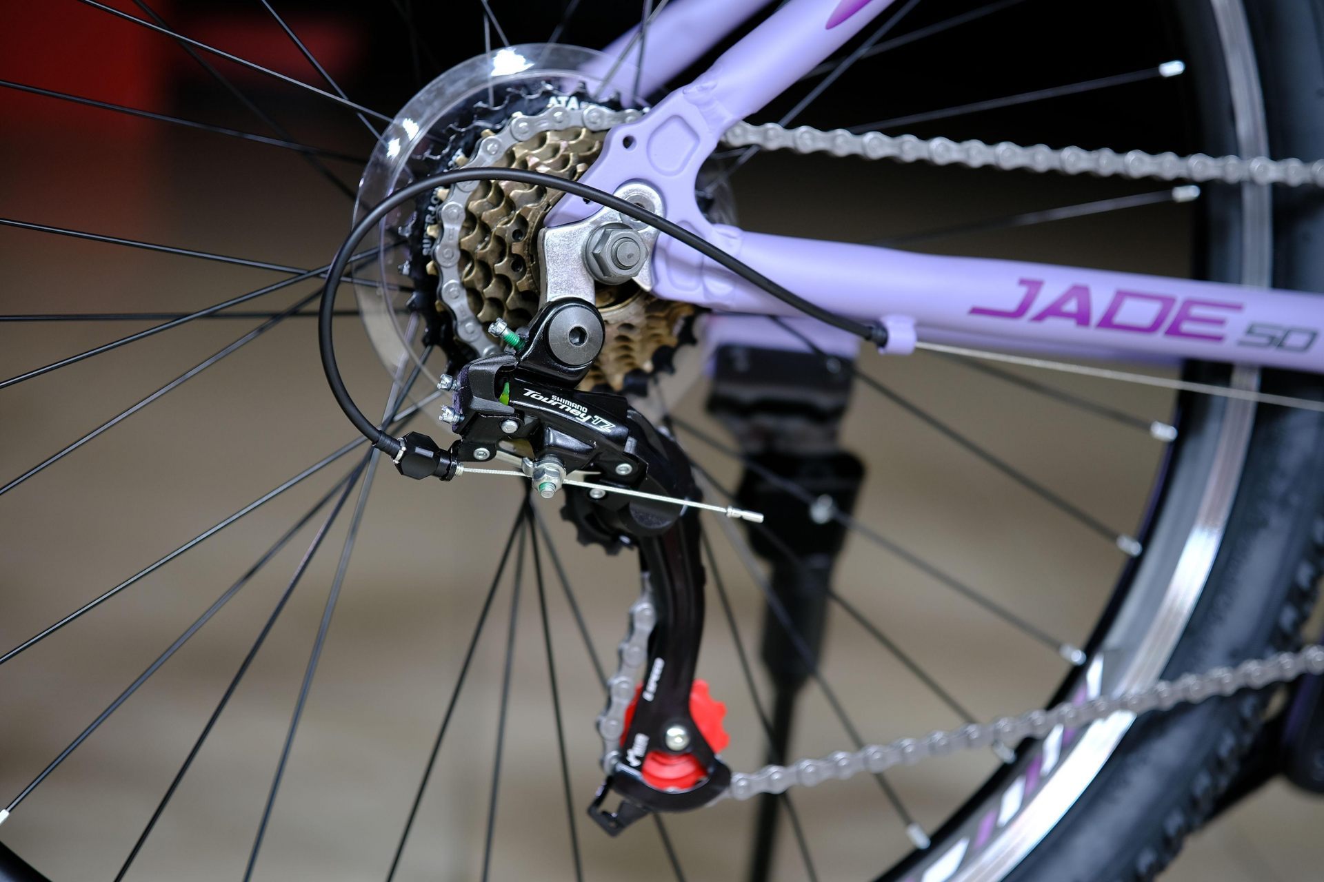 Задний переключатель Shimano Tourney TZ-500 оригинал HOKE Jade 50 V матовый фиолетовый-серый 15