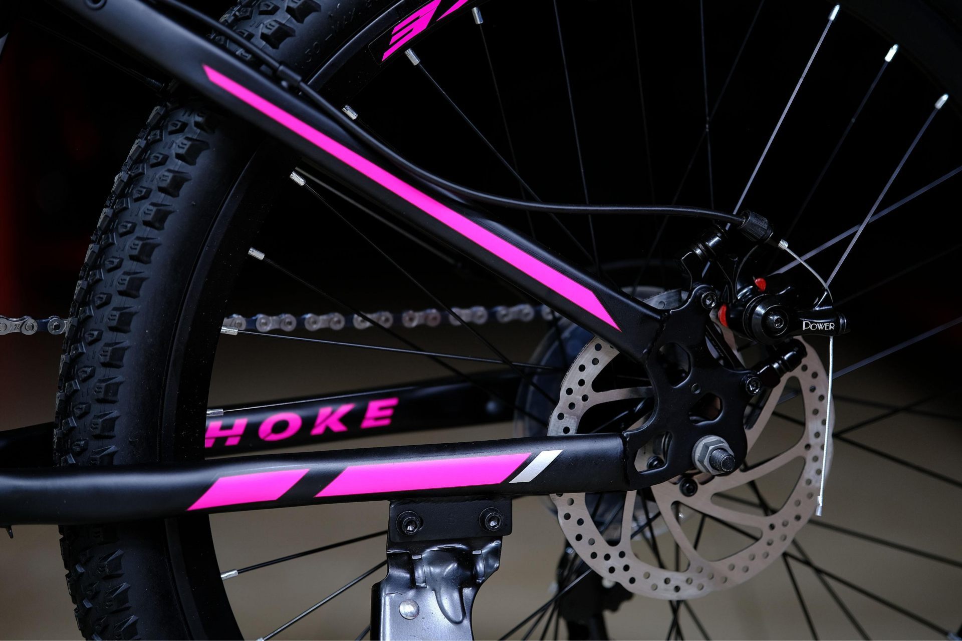 Тормоз Power disc 160 механический  HOKE Steel WAY 24 матовый чёрный-розовый