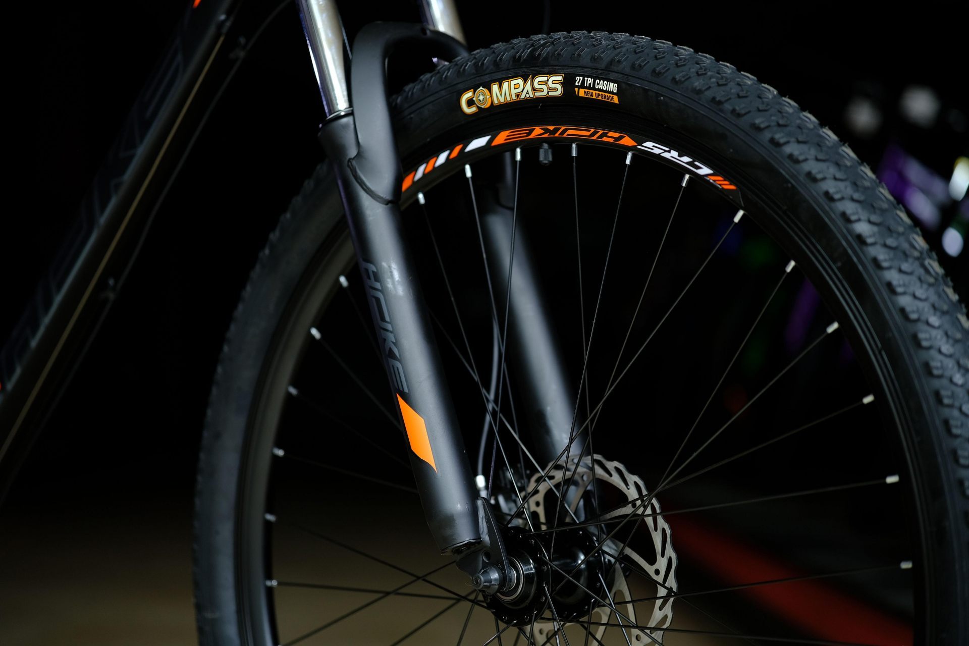 Обод 29 двойной, втулки алюминиевые на промподшипниках HOKE 4 Way 29 HD матовый чёрный-оранжевый 19