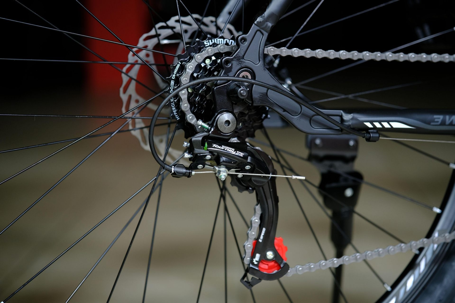 Задний переключатель Shimano Tourney TZ-500  HOKE 3 Way 29 MD матовый чёрный-белый 19